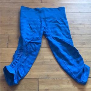 Blue stripe crop Lululemon leggings
